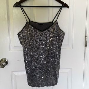 Black Sequin Cami / Tank / Large / Express / NWOT